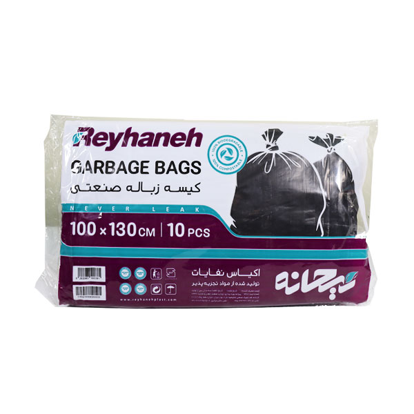 کیسه زباله صنعتی مشکی ریحانه 10 عددی