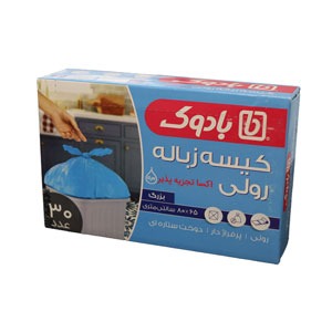 کیسه زباله رولی آبی بادوک 80 در 65 بسته 30 عددی