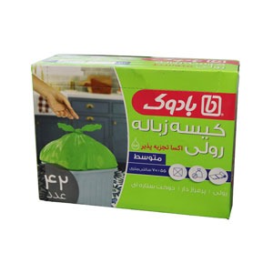 کیسه زباله رولی سبز بادوک 70 در 56 بسته 42 عددی