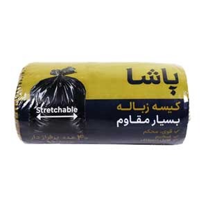کیسه زباله رولی توپی مشکی پاشا 55 در80 بسته 40 عددی