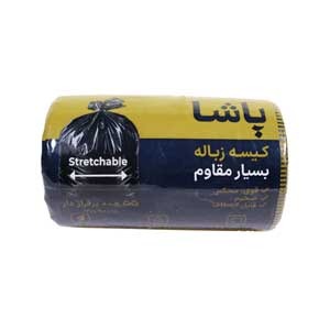 کیسه زباله رولی توپی مشکی پاشا 70 در 90 بسته 55 عددی