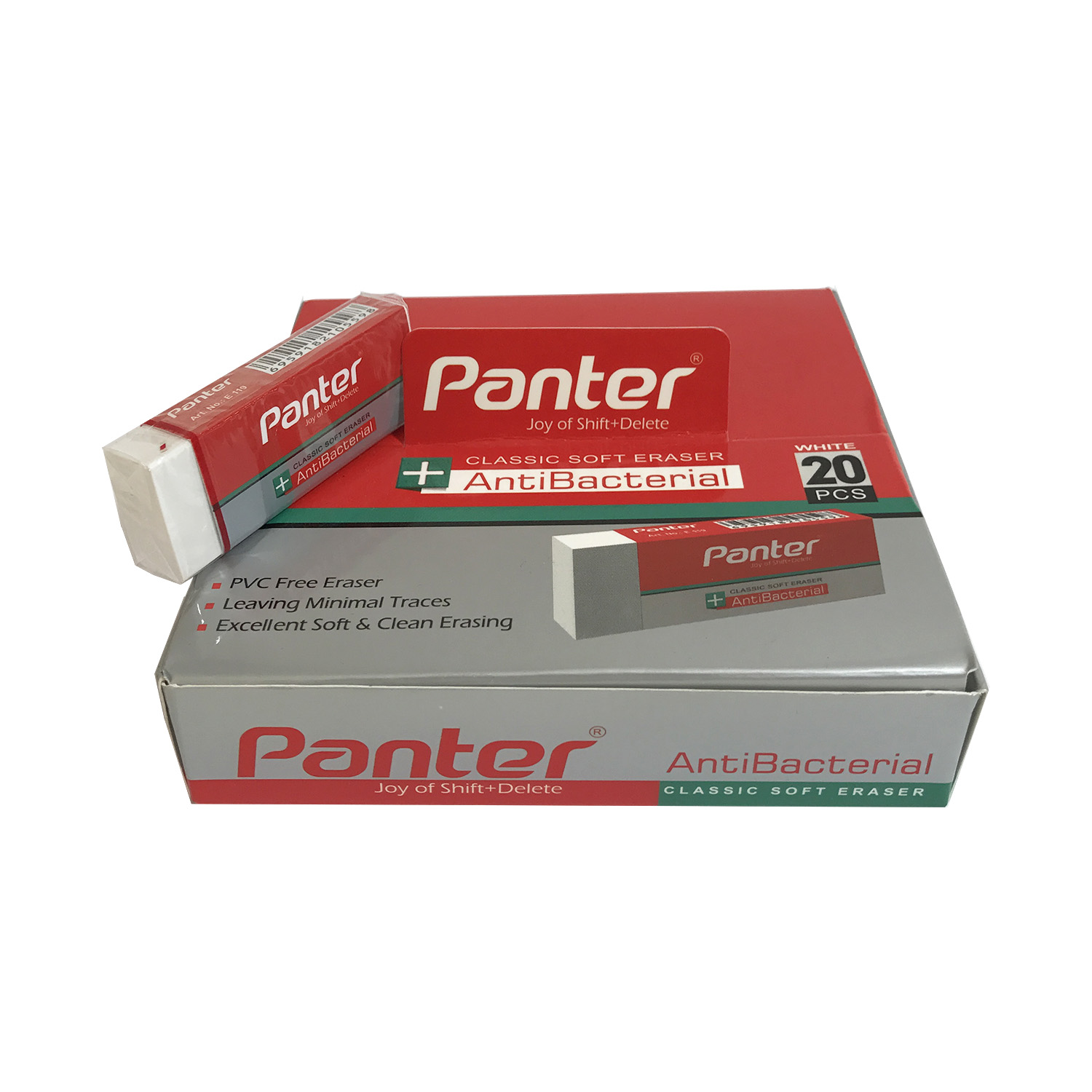 پاک کن سفید آنتی باکتریال پنتر سایز 20