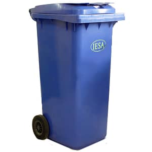 سطل زباله چرخ دار 240 لیتری آبی IESA 