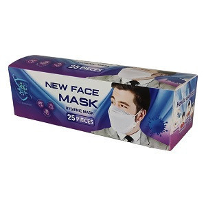 ماسک 3 بعدی  پنج لایه مشکی بسته 25 عددی