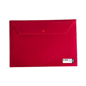 پاکت دکمه دار A4 زرشکی پاپکو