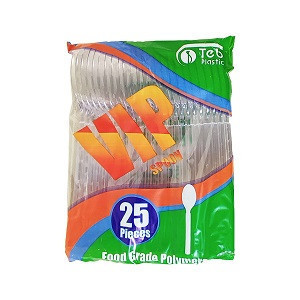قاشق یکبار مصرف ضخیم VIP طب پلاستیک 25 عددی