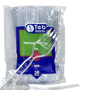 چنگال یکبارمصرف طب پلاستیک مدل دنا 50 عددی
