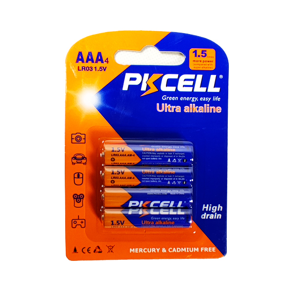 باطری نیم قلمی Ultra Alkaline کارتی پی کی سل4عددی